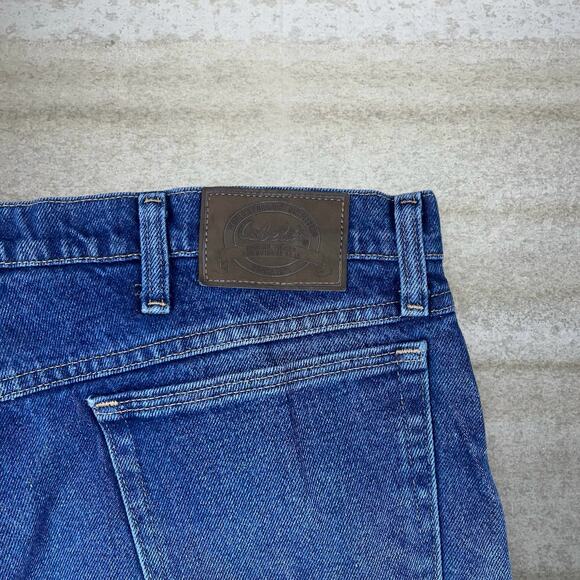 Vintage Flannel Lined Cabelas Jeans Medium Wash Work Wear Denim Relaxed Warm 90s - Picture 4 of 5